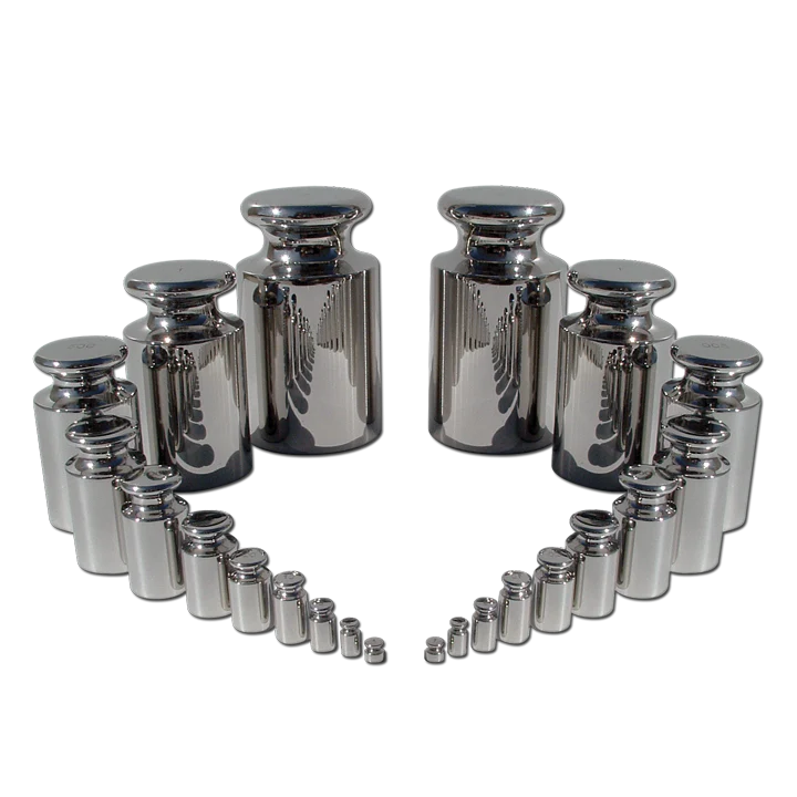 Cilindrische gewichten voor nauwkeurige massabepaling