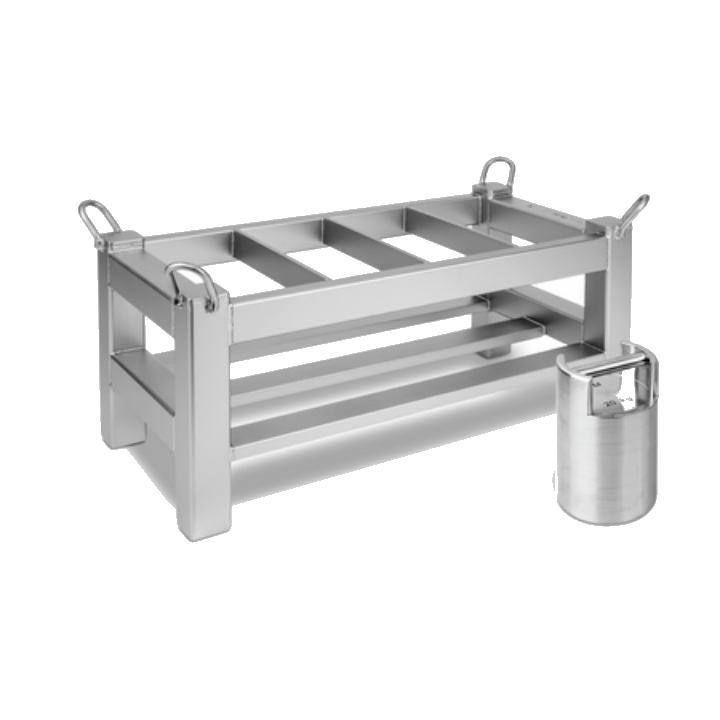 Gewichtenmand met gekalibreerde gewichten klaar voor verhuur